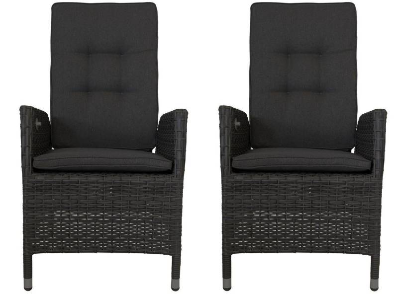 Lesli Living Gartensessel Lesli Living Diningsessel im 2er-Set "Soho 2.0 Forte" grau-anthrazit von Lesli Living