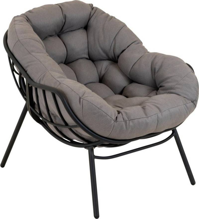Lesli Living Gartenstuhl Relaxsessel Cozy Stone Aluminium Olefin Schwarz Grau 97 x 101 x 93 cm (2 St) von Lesli Living