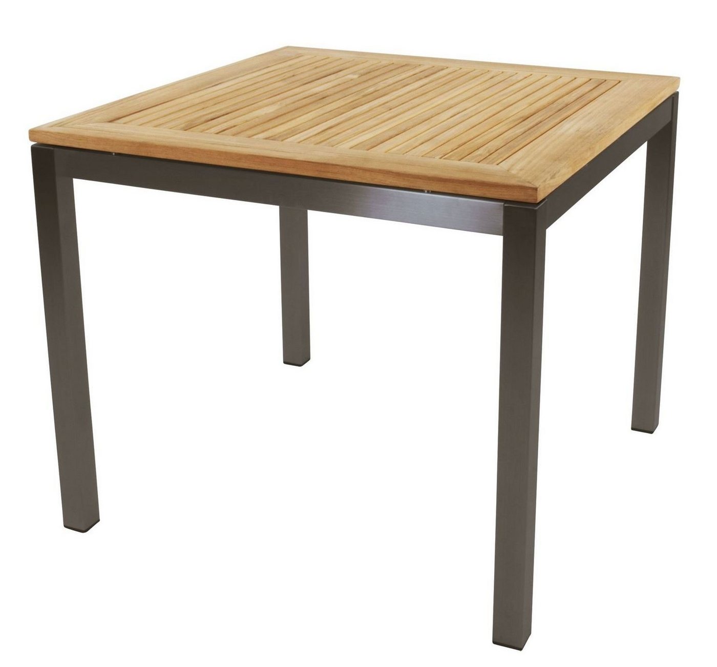 Lesli Living Gartentisch Lesli Living Diningtisch Marmaris" Teak mit Edelstahl 90x90cm" von Lesli Living