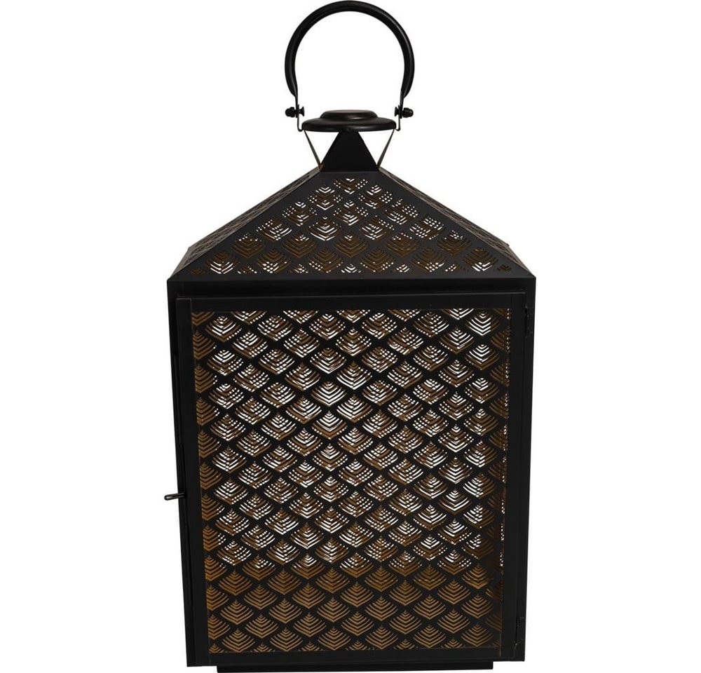 Lesli Living Kerzenlaterne Laterne KIRA groß Metall schwarz/gold 30x16x50cm (1 St) von Lesli Living