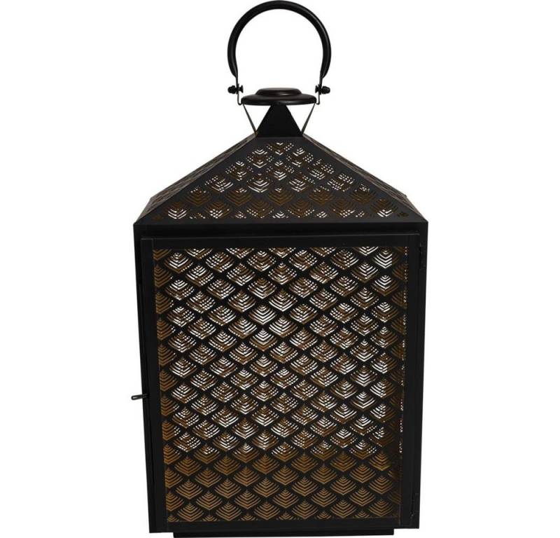 Lesli Living Kerzenlaterne Laterne KIRA groß Metall schwarz/gold 30x16x50cm (1 St) von Lesli Living