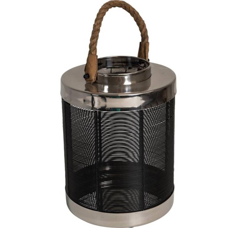 Lesli Living Kerzenlaterne Laterne SILVA groß schwarz Metall Ø20x27cm (1 St) von Lesli Living