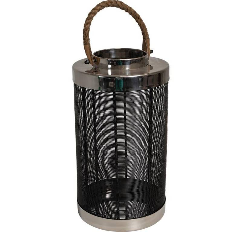 Lesli Living Kerzenlaterne Laterne SILVA schwarz Metall Ø20x40cm (1 St) von Lesli Living