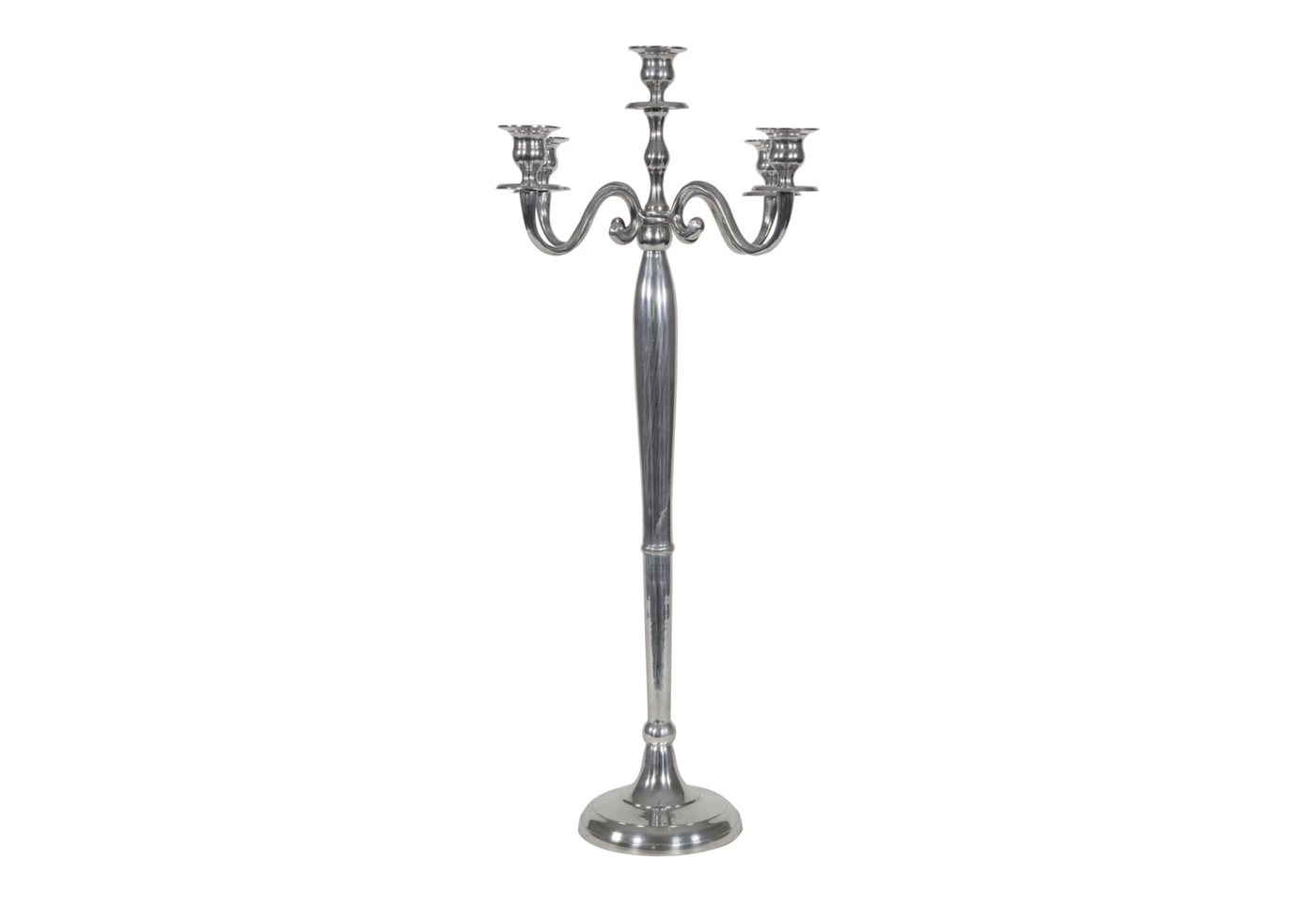 Lesli Living Kerzenständer Deko Kerzenständer Kerzenhalter 5 armig poliertes Aluminium silber Höhe 78 cm von Lesli Living