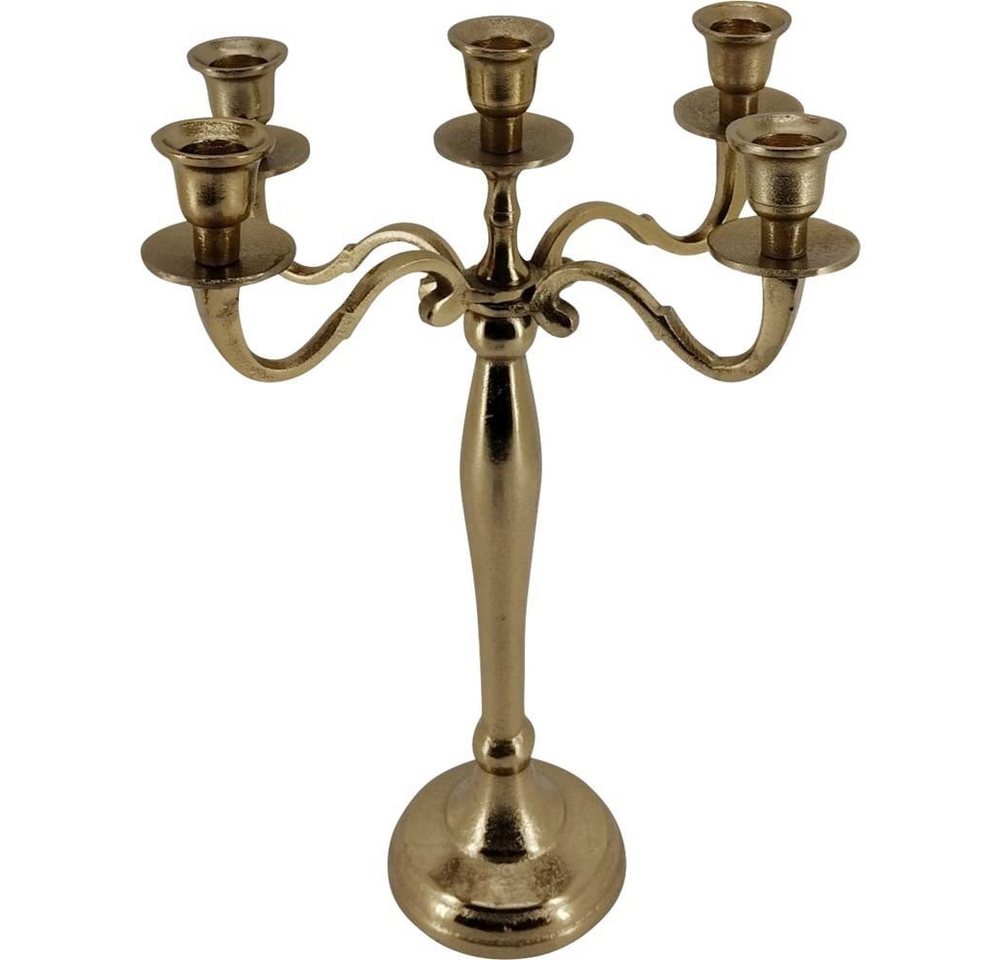 Lesli Living Kerzenständer edler Kerzenhalter Brush gold 40,5cm 5-armig von Lesli Living