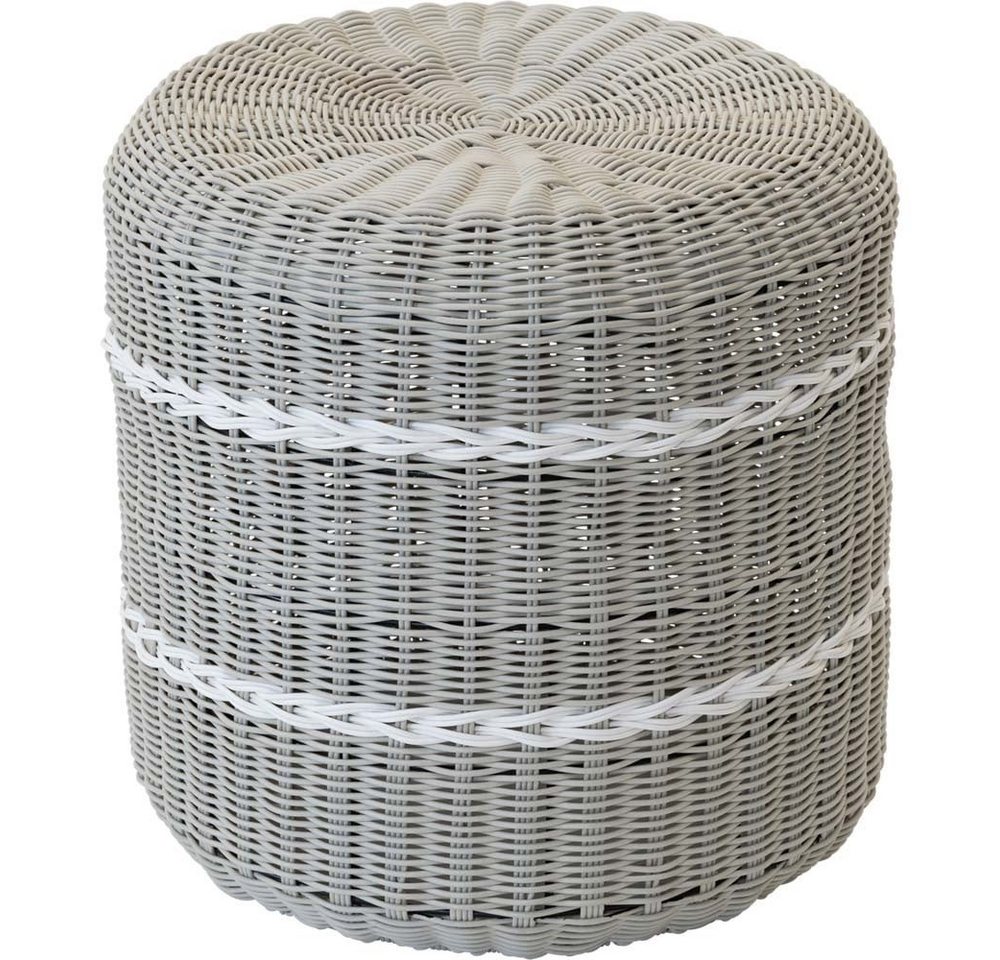 Lesli Living Sitzhocker Fußhocker Beistelltisch Rattan grau Ø41x40cm Lesli Living Sitzhocker Fußhocker Beistelltisch Rattan grau Ø41x40cm von Lesli Living