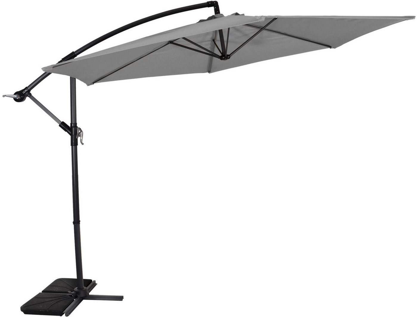 Lesli Living Sonnenschirm Lesli Living Ampelschirm + Kreuzfuß-Ständer "Gemini Grey" Grau ø300cm Lesli Living Sonnenschirm Lesli Living Ampelschirm + Kreuzfuß-Ständer "Gemini Grey" Grau ø300cm von Lesli Living