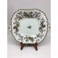 Vintage Aynsley Square Kuchenplatte, Pagodenmuster, Made in England Vintage Aynsley Square Kuchenplatte, Pagodenmuster, Made in England von LeslievilleFinds