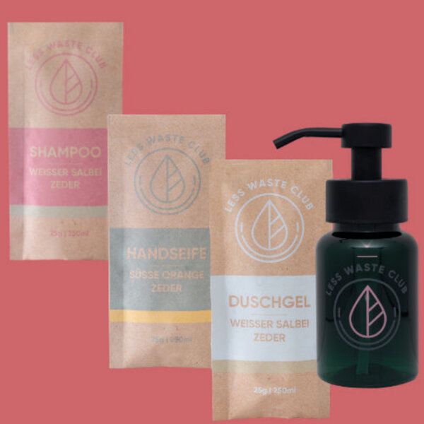 Geschenkset Körperpflege "Less Waste Club" aus natürlichen Inhaltsstoffen in Pulverform von Less Waste Club