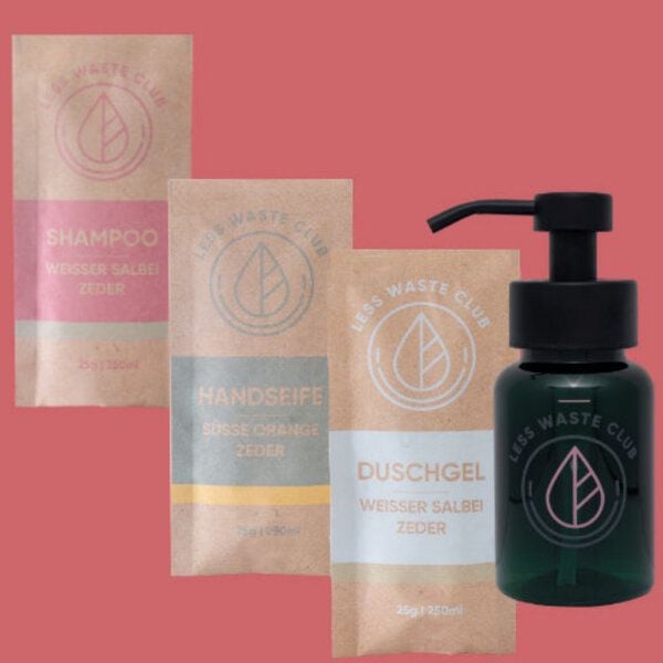 Geschenkset Körperpflege "Less Waste Club" aus natürlichen Inhaltsstoffen in Pulverform von Less Waste Club