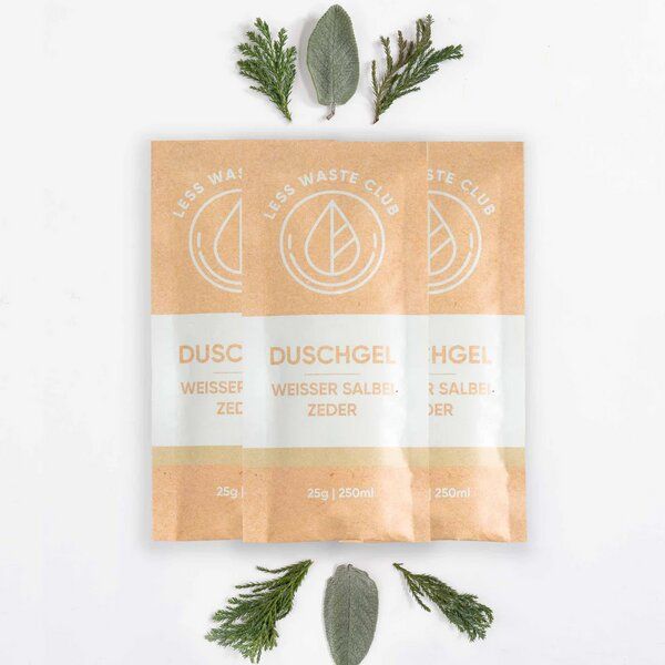 Less Waste Club Duschgel vegan, natürliche Inhalte, ohne Mikroplastik zum Anmischen von Less Waste Club