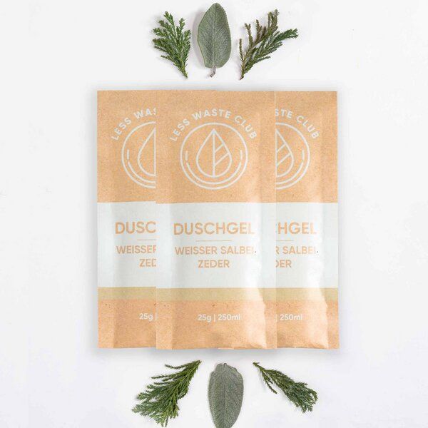 Less Waste Club Duschgel vegan, natürliche Inhalte, ohne Mikroplastik zum Anmischen von Less Waste Club