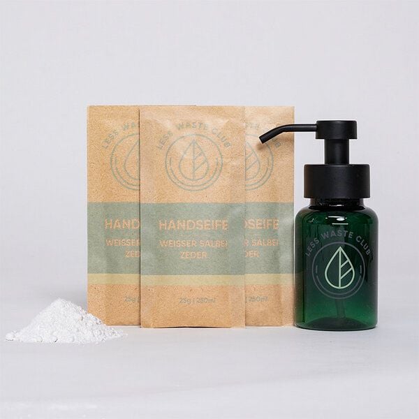 Less Waste Club Handseifen "Weisser Salbei/ Zeder" Pulver Starter Set von Less Waste Club
