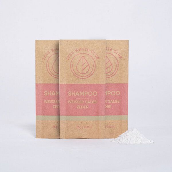 Less Waste Club Shampoo "Weisser Salbei/ Zeder" Pulver 3er Bundle von Less Waste Club
