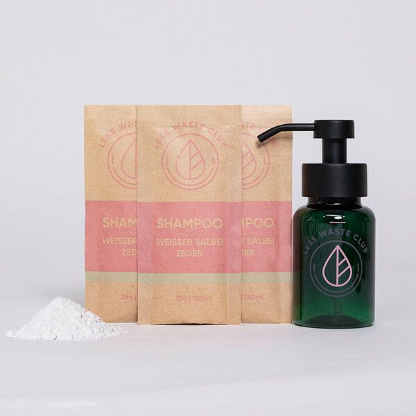 Less Waste Club Shampoo "Weisser Salbei/ Zeder" Pulver Starter Set von Less Waste Club