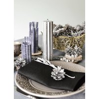 Antiker Silberner Kerzenzylinder Mit Zwölf Kanten, Rustikale Stumpenkerze, Silberne Weihnachtstischdekoration von LessCandles