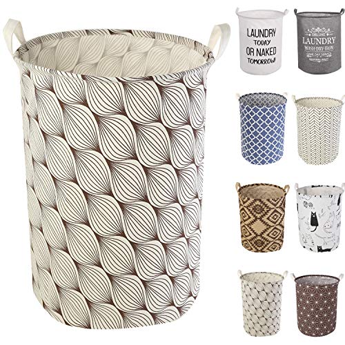 LessMo 19.7" Wäschekorb Lagerung Sorter, Pop-Up Wäschekorb Faltbar, wasserdichte Runde Baumwolle Leinen für Schlafzimmer Lagerung Baby Kleidung Spielzeug von LessMo