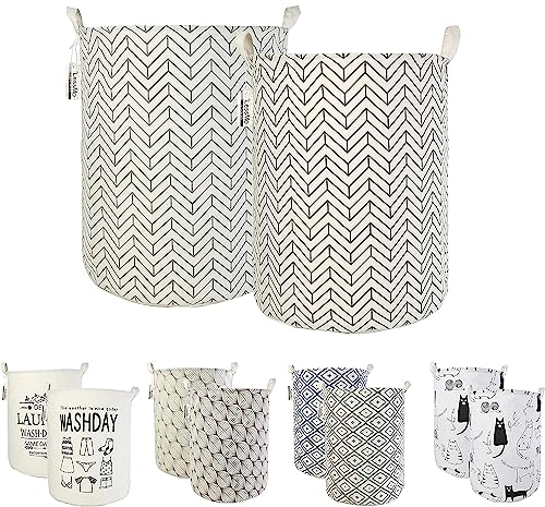 LessMo 2PCS Faltbarer 17,7" Wäschekorb - 2er Set - Weiß - Kapazität 40L - Zeit sparen beim Sortieren - Für Wohnzimmer & Camping von LessMo