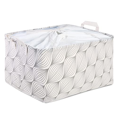 LessMo Aufbewahrungsbox aus Stoff Leinen, Großen Faltbarer Aufbewahrungsboxen aus Segeltuch Mit Kordelzug, Staubdicht, Cwasserdichte Beschichtung Canvas-Stoff Aufbewahrungsbox，für Spielzeug, Zuhause von LessMo