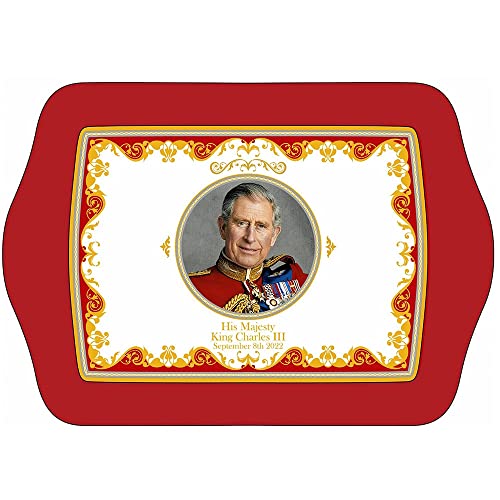 HM King Charles III Kleines Tablett, 21 cm von Lesser & Pavey