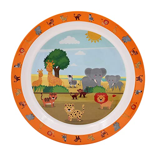 Kinderteller – Zoo-Tier-Design – perfekt für Frühstück, Mittagessen, Abendessen, Dessert oder Snacks in einem hellen und lustigen Zoo-Design von Lesser & Pavey