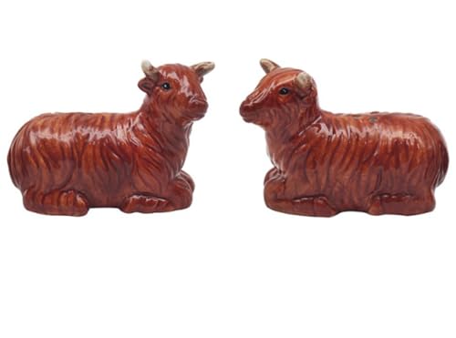 Lesser & Pavey Salz- und Pfefferstreuer, Salz- und Pfefferstreuer für alle Arten von Küchen, Salzstreuer und Pfefferstreuer, perfekt für Zuhause oder Geschäft, Hochlandkuh von Lesser & Pavey