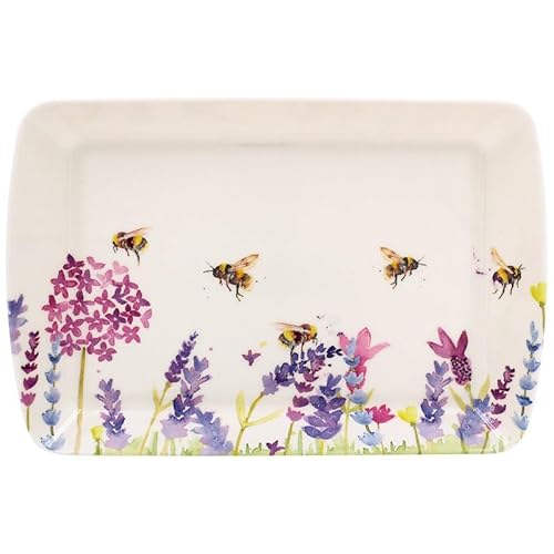 Lesser & Pavey Serviertablett im britischen Design, für mehrere Anwendungen im Haus, Tabletts zum Servieren von Speisen oder Getränken, Lavendel und Bienen von Lesser & Pavey