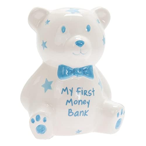 My First Money Bank MINI Teddy Spardose weiß mit blauen Sternen von Lesser & Pavey