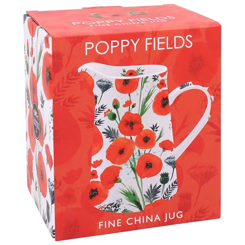 The Leonardo Collection Finola Stack Poppy Krug für Küche & Zuhause | Keramik- oder Glaskanne für den Mehrfachgebrauch | Schöne Sahne- oder Milchkännchenvase für den täglichen Gebrauch | Auch als von Lesser & Pavey