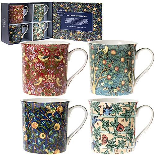 lesser and pavey LP93068 Keramikbecher, William Morris, 4er-Set, 12 x 8 x 9 cm, mehrfarbig, 4 Stück (1 Stück) von Lesser & Pavey