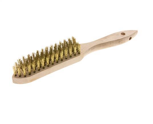 Handdrahtbürste 5-reihig Messingdraht geriffelt von Lessmann