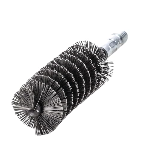 Lessmann Rohrbürste (IBG 160 x 100 mm, Drm 75 mm, mit Stahldraht, Gewinde W 1/2", zur manuellen Entfernung von Rost, Schmutz und Farbe) 506175 von Lessmann