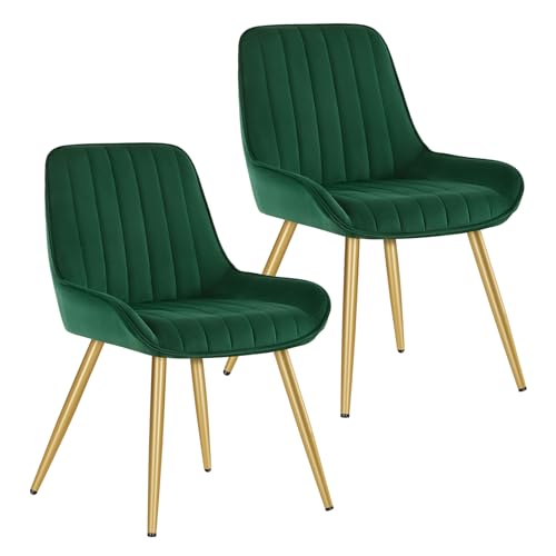 Lestarain Esszimmerstühle 2er Set, für Esszimmer Wohnzimmer Küche, Retro Küchenstühle gepolstert, Sitzfläche aus Samt, mit Metallbeine, bis 150 kg belastbar, Dunkelgrün Lestarain Esszimmerstühle 2er Set, für Esszimmer Wohnzimmer Küche, Retro Küchenstühle gepolstert, Sitzfläche aus Samt, mit Metallbeine, bis 150 kg belastbar, Dunkelgrün von Lestarain