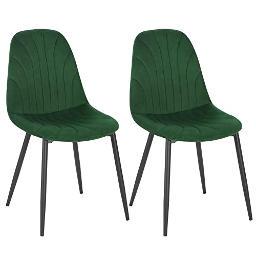 Lestarain 2er Set Esszimmerstühle, ergonomischer Küchenstuhl, Polsterstuhl mit Samtbezug, Wohnzimmerstuhl mit Metallbeinen, Design Stuhl für Schlafzimmer Wohnzimmer, Dunkelgrün, LCNI114003-2 Lestarain 2er Set Esszimmerstühle, ergonomischer Küchenstuhl, Polsterstuhl mit Samtbezug, Wohnzimmerstuhl mit Metallbeinen, Design Stuhl für Schlafzimmer Wohnzimmer, Dunkelgrün, LCNI114003-2 von Lestarain
