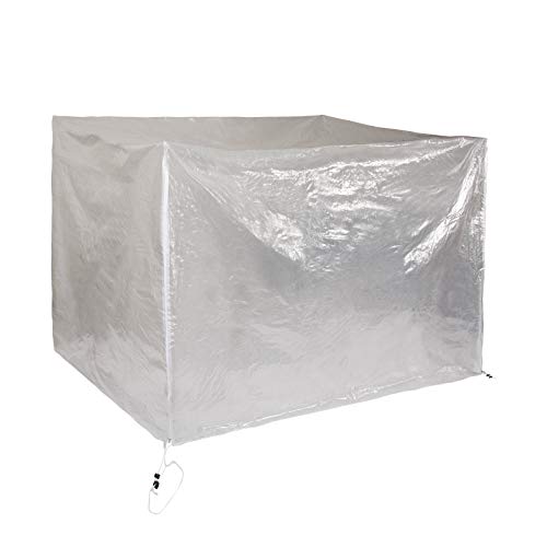 Lestarain Abdeckung Schutzhülle Schutzhaube Abdeckplane wasserdicht staubdicht für Gartenmöbel,Gartentisch und Sitzgruppe Transparent,150x215x150cm von Lestarain