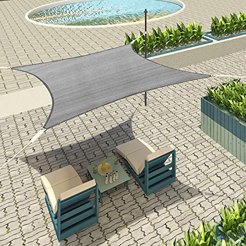 Lestarain Sonnenschutz Segel Sonnensegel UV Schutz wasserabweisend HDPE Wetterschutz für Garten, Balkon, Terrasse, Quadrat 2x2m Grau von Lestarain