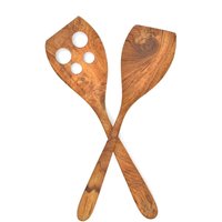 Teak Holz Pfannenwender 2Er Set, Kochzubehör 29cm Wender Schaufel Bratenwender Kochgeschirr Pfannenschaufel Holzschaber Küchenutensilien von LestarieHandicraft