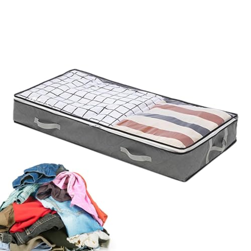 Lesunbak 80L Aufbewahrungstasche Und Unterbett Aufbewahrungsbox, Unterbettkommode Aufbewahrung Faltbare Mit Sichtfenster Und Reißverschluss, 4 Haltegriffen Faltbare Aufbewahrungstasche Grau Lesunbak 80L Aufbewahrungstasche Und Unterbett Aufbewahrungsbox, Unterbettkommode Aufbewahrung Faltbare Mit Sichtfenster Und Reißverschluss, 4 Haltegriffen Faltbare Aufbewahrungstasche Grau von Lesunbak