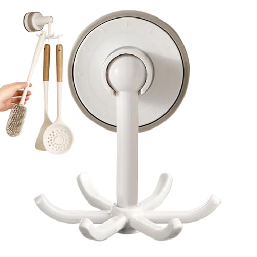 Lesunbak Saugnapf-Duschhaken – robuste Saugnapfhaken, 360 Grad drehbarer Halter, Organizer für Badewanne, WC, Zuhause, Hotel, Badewanne, Fenster, Dusche, Küche, Wand, Tür, Waschbecken, Badezimmer von Lesunbak