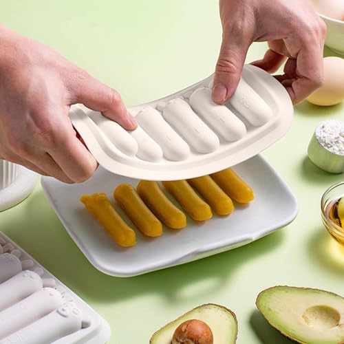 Lesunbak Wurstform, Hot Dog Form, Silikon Wurst Form, Würstchen Form, Antihaftbeschichtet,für BBQ Backen Kochen Home Küche,6 Cavities Weiß von Lesunbak