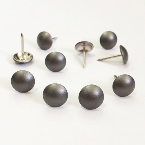 Let's Decorate 200 Stück Polsternägel, D11 mm, mattierte graue Nägel, dekorative Nägel, für Sofa, Möbel, Metall, Reißnägel, Heim-DIY-Köpfe, Nägel (11 mm, mattgrau) von Let's Decorate