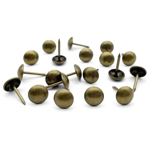 Let's Decorate 200PCS Sofa Tacks D9.5mm Messing Nägel mit Muster, dekorative Tacks für Sofa, Möbel Metall Daumen Tacks, Home DIY dekorative Nail Heads Nägel(9.5mm Brass) von Let's Decorate