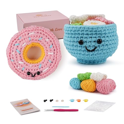 Anfänger Dessert Häkelkit mit Amigurumi Starter -Set - Komplette Hakenwerkzeuge und Video -Tutorials für Kinder Erwachsene, handgefertigtes Handwerksgeschenk mit Garnwolle Anfänger Dessert Häkelkit mit Amigurumi Starter -Set - Komplette Hakenwerkzeuge und Video -Tutorials für Kinder Erwachsene, handgefertigtes Handwerksgeschenk mit Garnwolle von LetCart