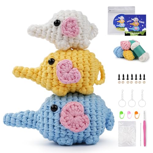 Häkelkit für Neue Handwerker, Anfänger Elphi Crochet Kit komplett Amigurumi Starter -Set mit Video -Tutorials für Kinder Erwachsene Häkelkit für Neue Handwerker, Anfänger Elphi Crochet Kit komplett Amigurumi Starter -Set mit Video -Tutorials für Kinder Erwachsene von LetCart