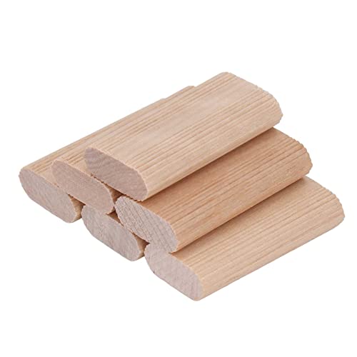 Holzdübel, 50 Stück Holzdübel Set Dübel Holz, Holzstifte Dübel Set, Riffeldübel Buche Holz Dübel für Möbel Professionelle Tischler DIY- und Bastelprojekte(10 * 24 * 50MM) von LetCart