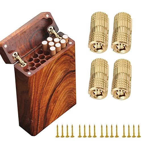 Tonnenscharnier, 4Teile/paket Tonnenscharnier Kupfer Messing Scharnier Unsichtbar Verdeckte Kupfer Scharnier Möbelscharniere für DIY Holztür Geschenkboxen Schmuckschatulle 8mm 180 ° Öffnungswinkel von LetCart