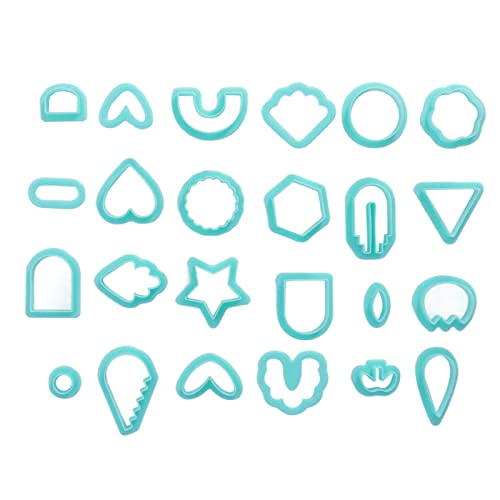 LetCart Polymer Clay Ausstechformen, 24 Stück Multi-Styles DIY Handgemachte Ohrringe Form Ausstecher Werkzeuge für Polymer Clay Schmuck Ohrringe Ringe (Mintgrün) von LetCart