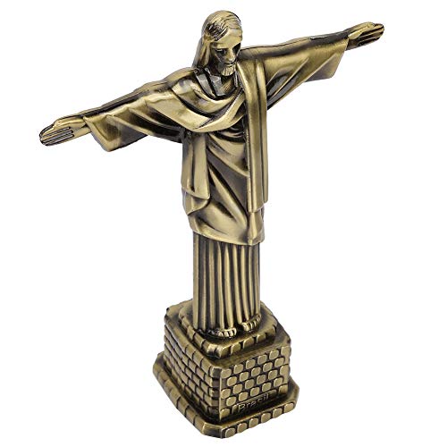 LetCart Bronzierte Figur, Vintage Metall-Christus Statue aus Brasilien Jesus Christus Figur Tourismus-Souvenirs für DesktopDekoration von LetCart