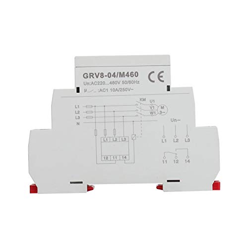 LetCart Spannungsrelais, GRV8-04 3-Phasen Spannungsüberwachung Relais Phasenfolge Phasenausfallschutz M460 mit LED Anzeigen, DIN Schienenmontage Treppenlichtzeitschalter von LetCart