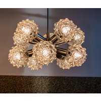 Toller Sputnik Atomic 70Er Jahre Starburst Kronleuchter Mit 10 Klaren Bubble Glaskugeln von LetThereBeLightDE